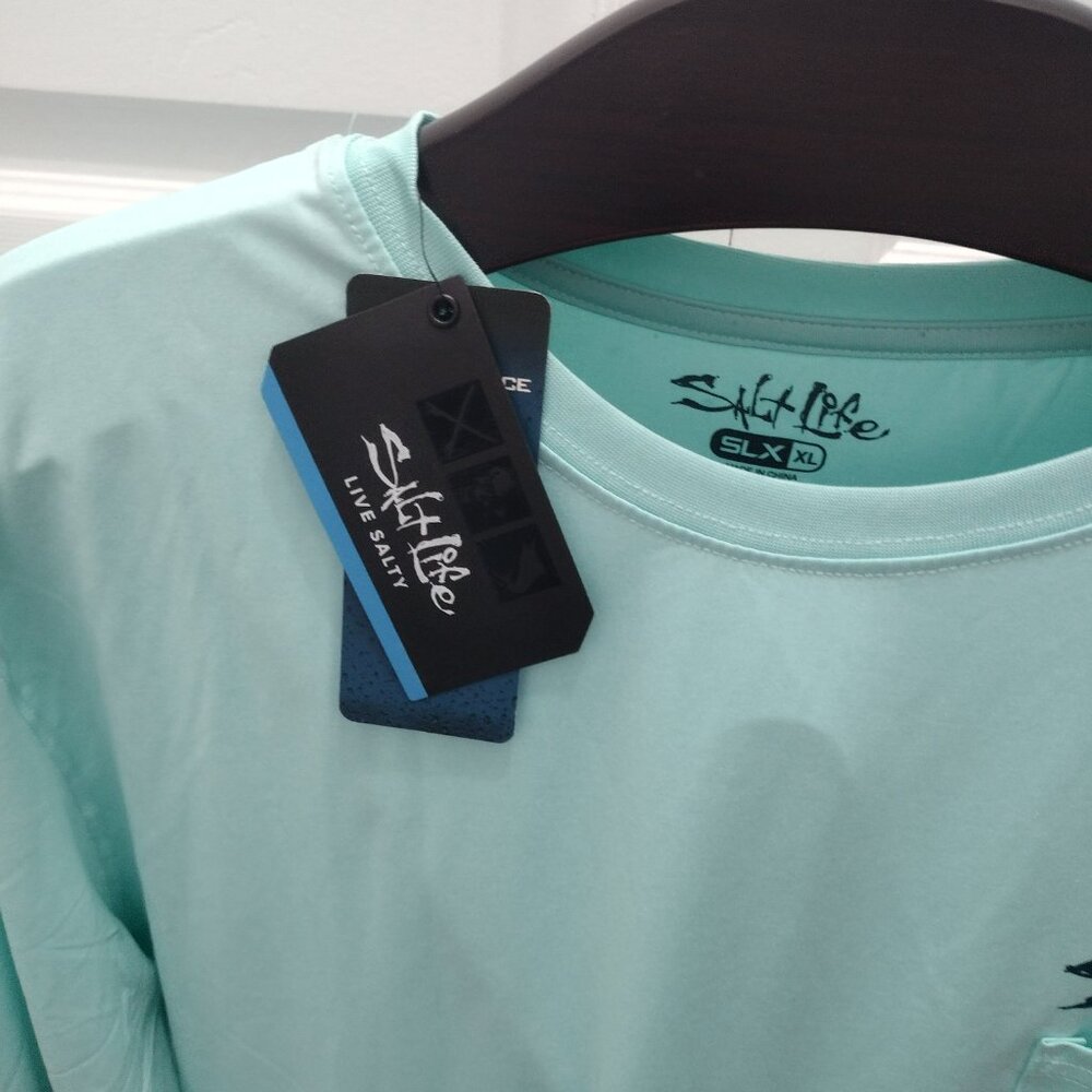 Salt Life SLX Grand Slam Performance Shirt XL Mint Green Fishing Long Sleeve NWT - Picture 12 of 13